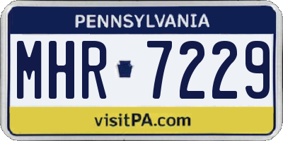PA license plate MHR7229
