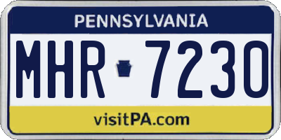 PA license plate MHR7230