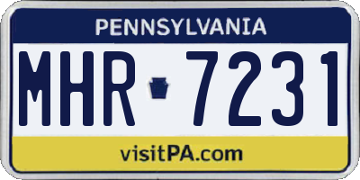PA license plate MHR7231