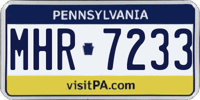 PA license plate MHR7233