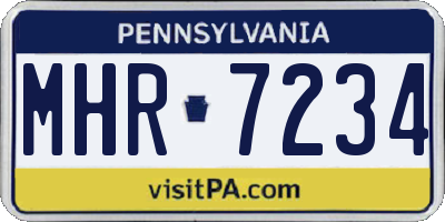 PA license plate MHR7234