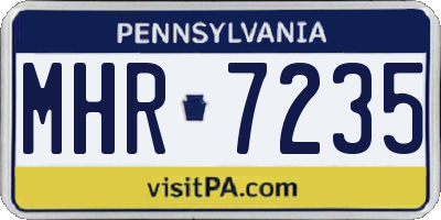 PA license plate MHR7235