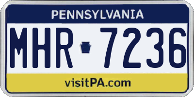 PA license plate MHR7236