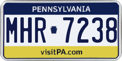 PA license plate MHR7238