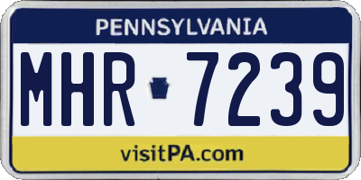 PA license plate MHR7239