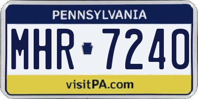 PA license plate MHR7240