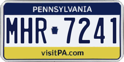 PA license plate MHR7241