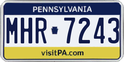 PA license plate MHR7243