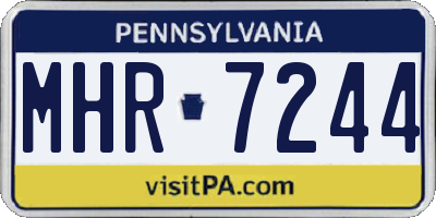 PA license plate MHR7244