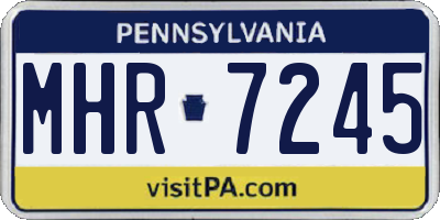 PA license plate MHR7245
