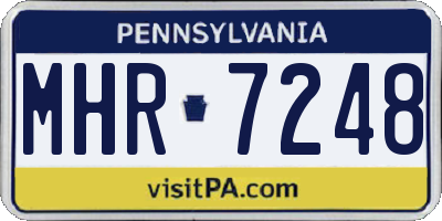 PA license plate MHR7248