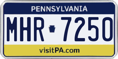 PA license plate MHR7250