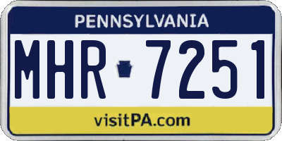 PA license plate MHR7251
