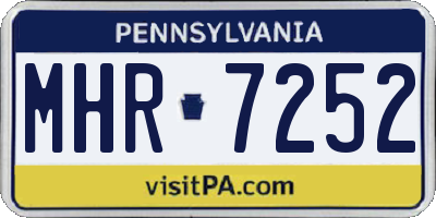 PA license plate MHR7252