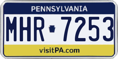 PA license plate MHR7253