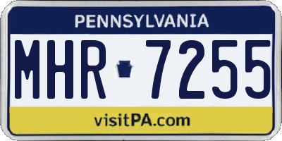 PA license plate MHR7255