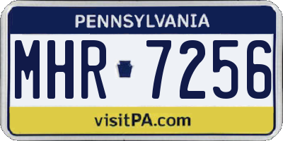 PA license plate MHR7256