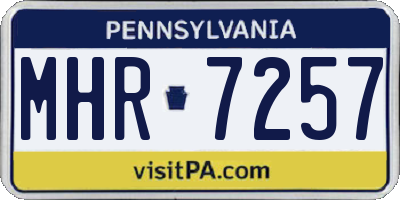 PA license plate MHR7257