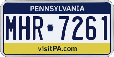 PA license plate MHR7261