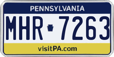 PA license plate MHR7263