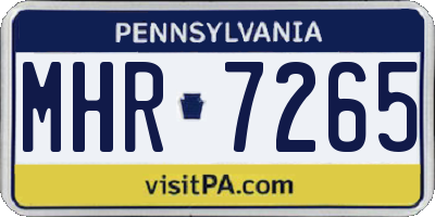 PA license plate MHR7265