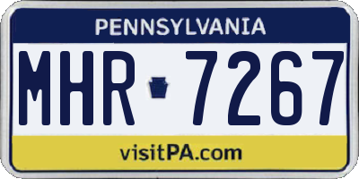 PA license plate MHR7267