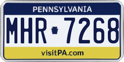 PA license plate MHR7268