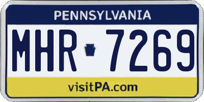 PA license plate MHR7269