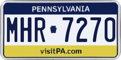 PA license plate MHR7270