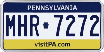 PA license plate MHR7272