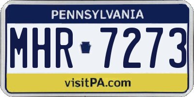PA license plate MHR7273