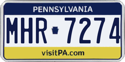 PA license plate MHR7274