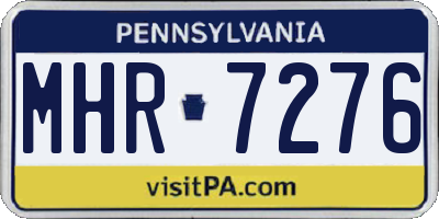 PA license plate MHR7276
