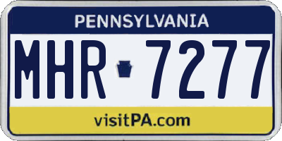PA license plate MHR7277