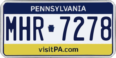 PA license plate MHR7278