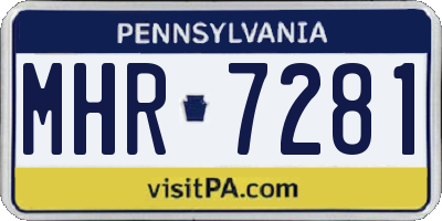 PA license plate MHR7281