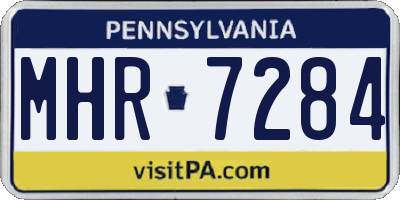 PA license plate MHR7284