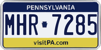 PA license plate MHR7285