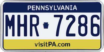 PA license plate MHR7286