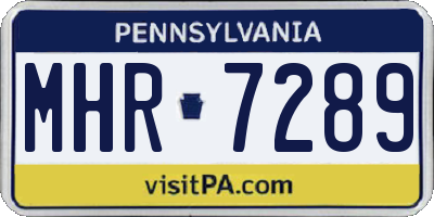 PA license plate MHR7289