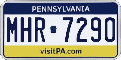 PA license plate MHR7290