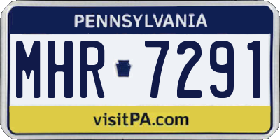 PA license plate MHR7291