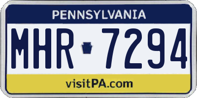 PA license plate MHR7294