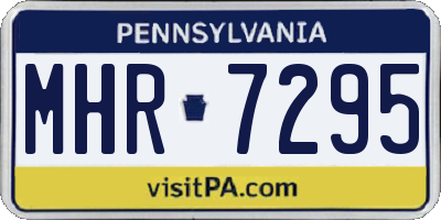 PA license plate MHR7295