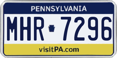 PA license plate MHR7296