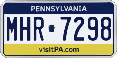 PA license plate MHR7298