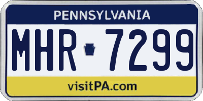 PA license plate MHR7299