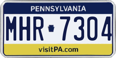 PA license plate MHR7304