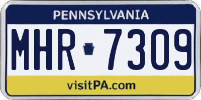 PA license plate MHR7309