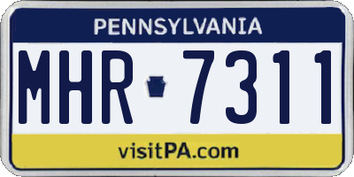 PA license plate MHR7311
